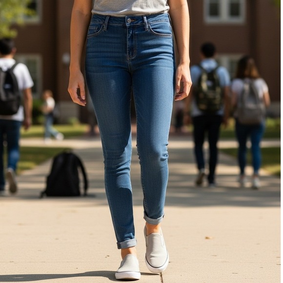 Hollister Women's High Rise Skinny Jeans Medium-Dark Wash Women Size 5L - Picture 2 of 7